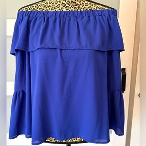 Sienna Sky Cobalt Blue off the shoulder Blouse NWT!!